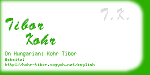 tibor kohr business card